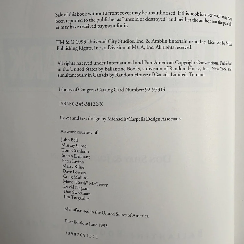 1993 The Making of Jurassic Park First Edition Don Shay Jody Duncan‎ Book